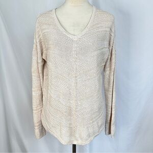 Maurices Sweater Knit V-Neck Pullover Women's Size XL Cream Casual